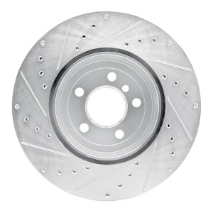 BMW 550I Brake Rotor (1) - Rear Right - R1 Concepts - Drilled & Slotted - Silver - `10-`19